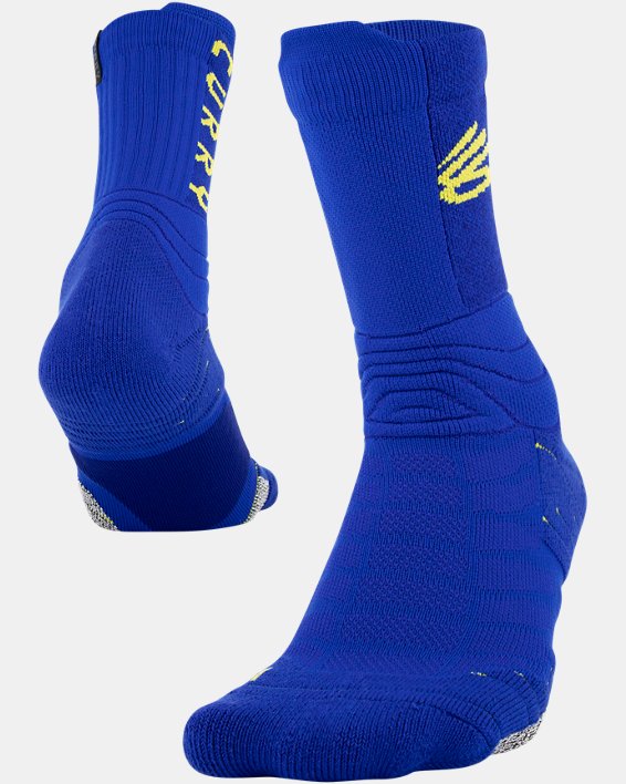 Men's Curry Playmaker Crew Socks, Blue, pdpMainDesktop image number 0